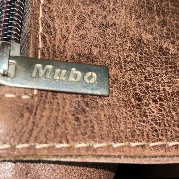 MUBO Leather Suede Satchel Shoulder Bag - Picture 5 of 9